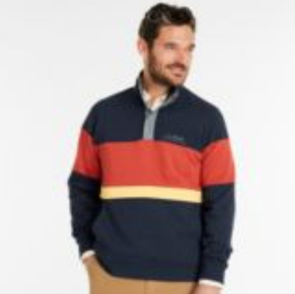 Men's LL Bean colorblock quartersnap sweatshirt - Picture 2 of 3